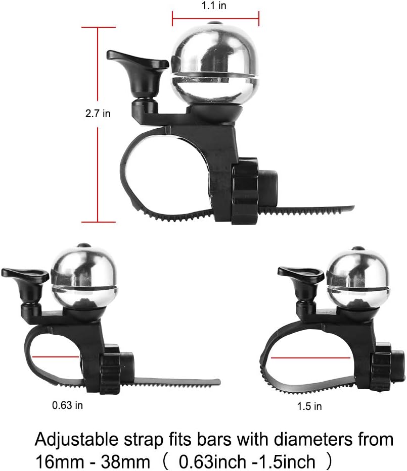 Universal Bicycle Bell Black Waterproof for Adult and Kids Bikes V1258-DP02-BOL-473
