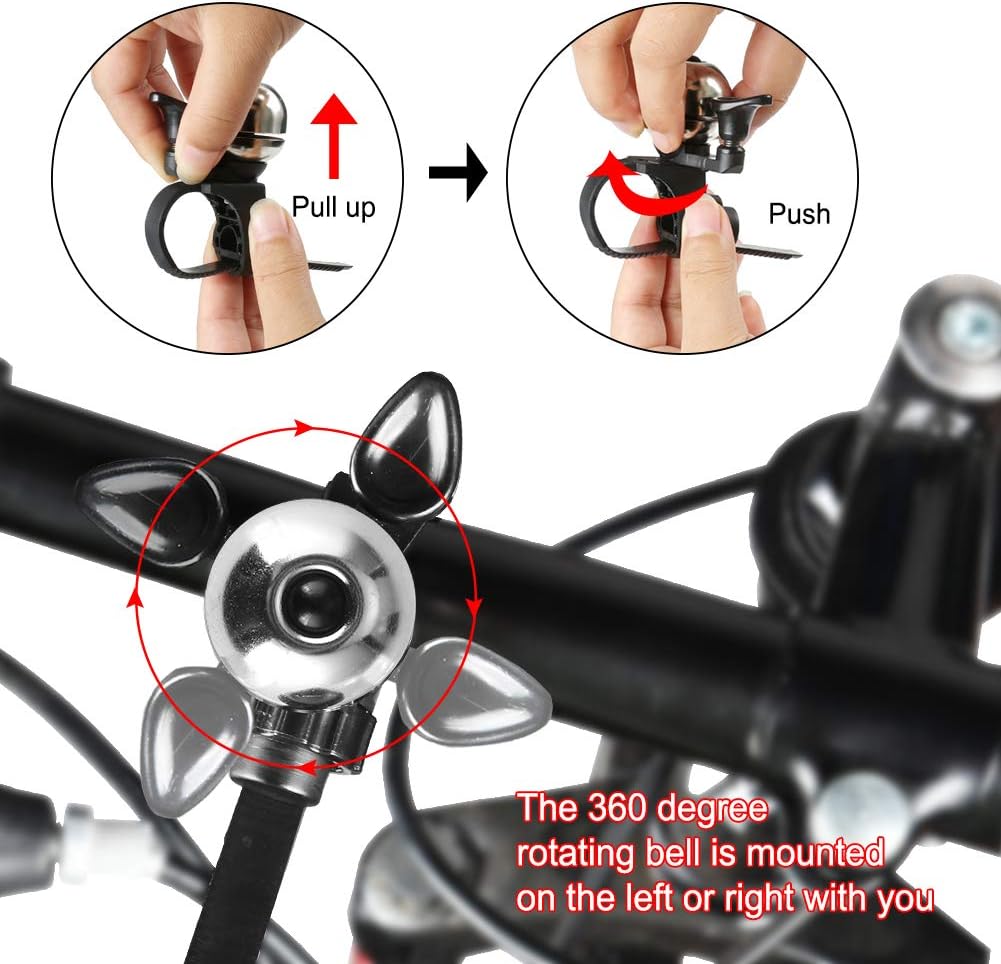 Universal Bicycle Bell Black Waterproof for Adult and Kids Bikes V1258-DP02-BOL-473