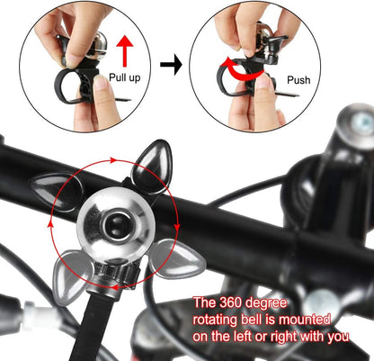 Universal Bicycle Bell Black Waterproof for Adult and Kids Bikes V1258-DP02-BOL-473