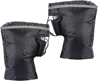 Black Windproof Thickened Cycling Gloves - 1 Pair Bike Handlebar Mitts Winter Warm Accessories V1258-DP02-BOL-478