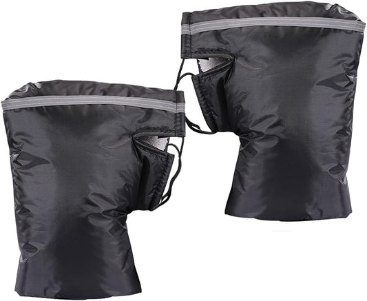 Black Windproof Thickened Cycling Gloves - 1 Pair Bike Handlebar Mitts Winter Warm Accessories V1258-DP02-BOL-478