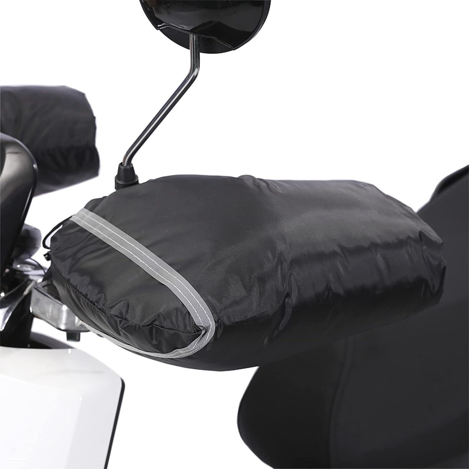 Black Windproof Thickened Cycling Gloves - 1 Pair Bike Handlebar Mitts Winter Warm Accessories V1258-DP02-BOL-478