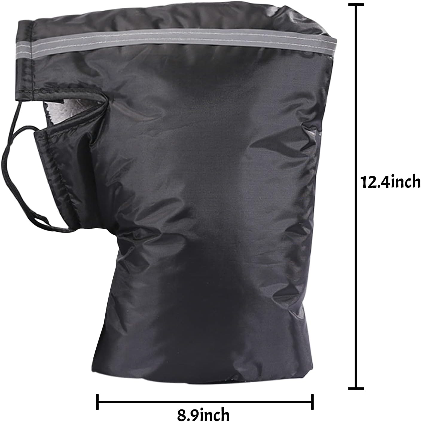 Black Windproof Thickened Cycling Gloves - 1 Pair Bike Handlebar Mitts Winter Warm Accessories V1258-DP02-BOL-478
