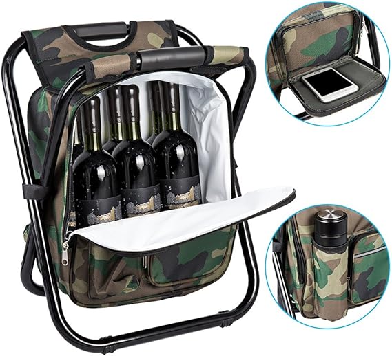 Camouflage Folding Camping Chair Portable Compact Adjustable Fishing Stool for Outdoor Use V1258-DP02-BOL-479
