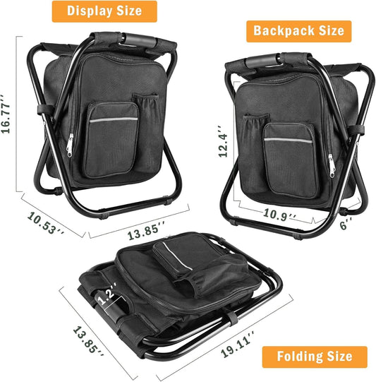 Folding Camping Chair Grey Portable Compact Adjustable Folding Chair for Outdoor Camping Fishing V1258-DP02-BOL-480