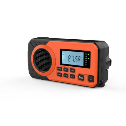 Emergency Radio Solar Hand Crank Portable Rechargeable Battery Powered Orange V1258-DP02-BOL-482