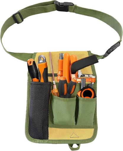 Garden Tool Belt - 1 Piece - Green - Multiple Pockets - Ideal for Outdoor Use V1258-DP02-BOL-483