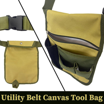 Garden Tool Belt - 1 Piece - Green - Multiple Pockets - Ideal for Outdoor Use V1258-DP02-BOL-483