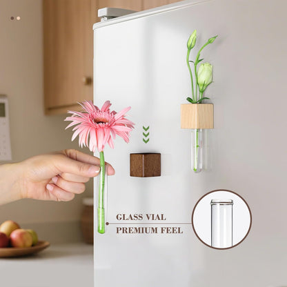 2 Pack Magnetic Wall Vases Mini Hydroponic Test Tubes for Home Decor V1258-DP02-BOL-484