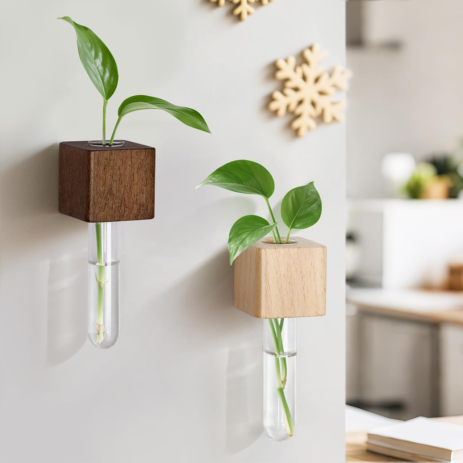 2 Pack Magnetic Wall Vases Mini Hydroponic Test Tubes for Home Decor V1258-DP02-BOL-484