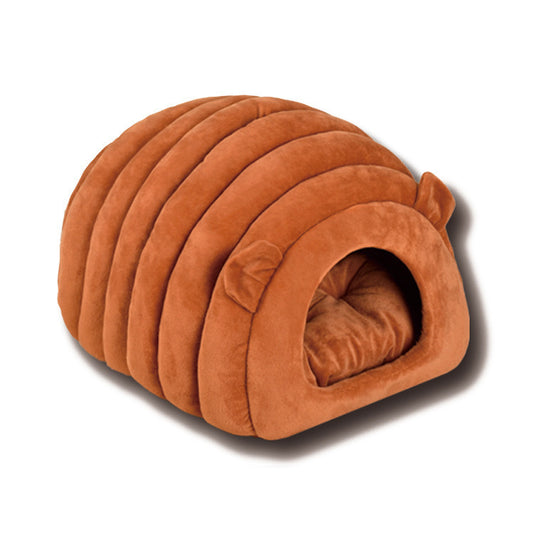 Orange Brown Cat Cave Bed - Cozy Pet House for Cats - Soft Comfortable Kitten Bed V1258-DP02-BOL-495