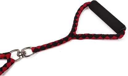 Red and Black Double Dog Leash and Collar Set - 1.4m Long - Durable Pet Lead for Dogs V1258-DP02-BOL-497