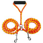 1.4m Double Dog Leash with Red and Yellow Design - Adjustable Pet Harness Lead for Dogs V1258-DP02-BOL-499