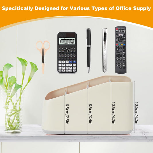 4 Compartment Remote Control Holder 17.3x10x8.5cm TV Remote Organizer Desk Storage Box for Remotes Phones and V1258-DP02-BOL-5
