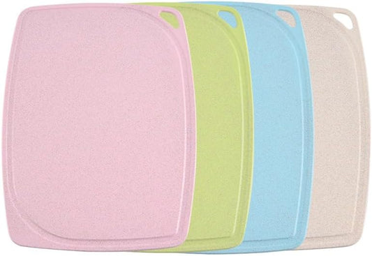 4 Colours Cutting Board Set Wheat Straw Antislip Durable for Various Food V1258-DP02-BOL-50