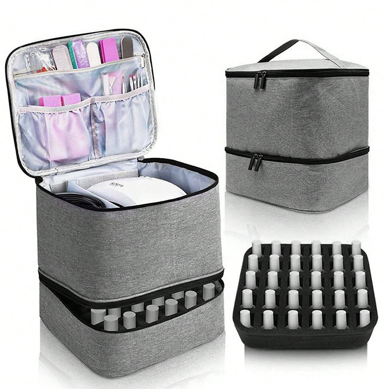 Large Capacity Grey Makeup Organizer Case - Cosmetic Storage Beauty Bag for Makeup Tools V1258-DP02-BOL-502