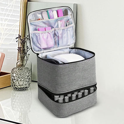 Large Capacity Grey Makeup Organizer Case - Cosmetic Storage Beauty Bag for Makeup Tools V1258-DP02-BOL-502
