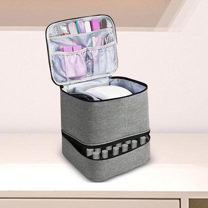 Large Capacity Grey Makeup Organizer Case - Cosmetic Storage Beauty Bag for Makeup Tools V1258-DP02-BOL-502