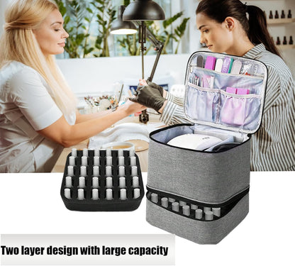 Large Capacity Grey Makeup Organizer Case - Cosmetic Storage Beauty Bag for Makeup Tools V1258-DP02-BOL-502