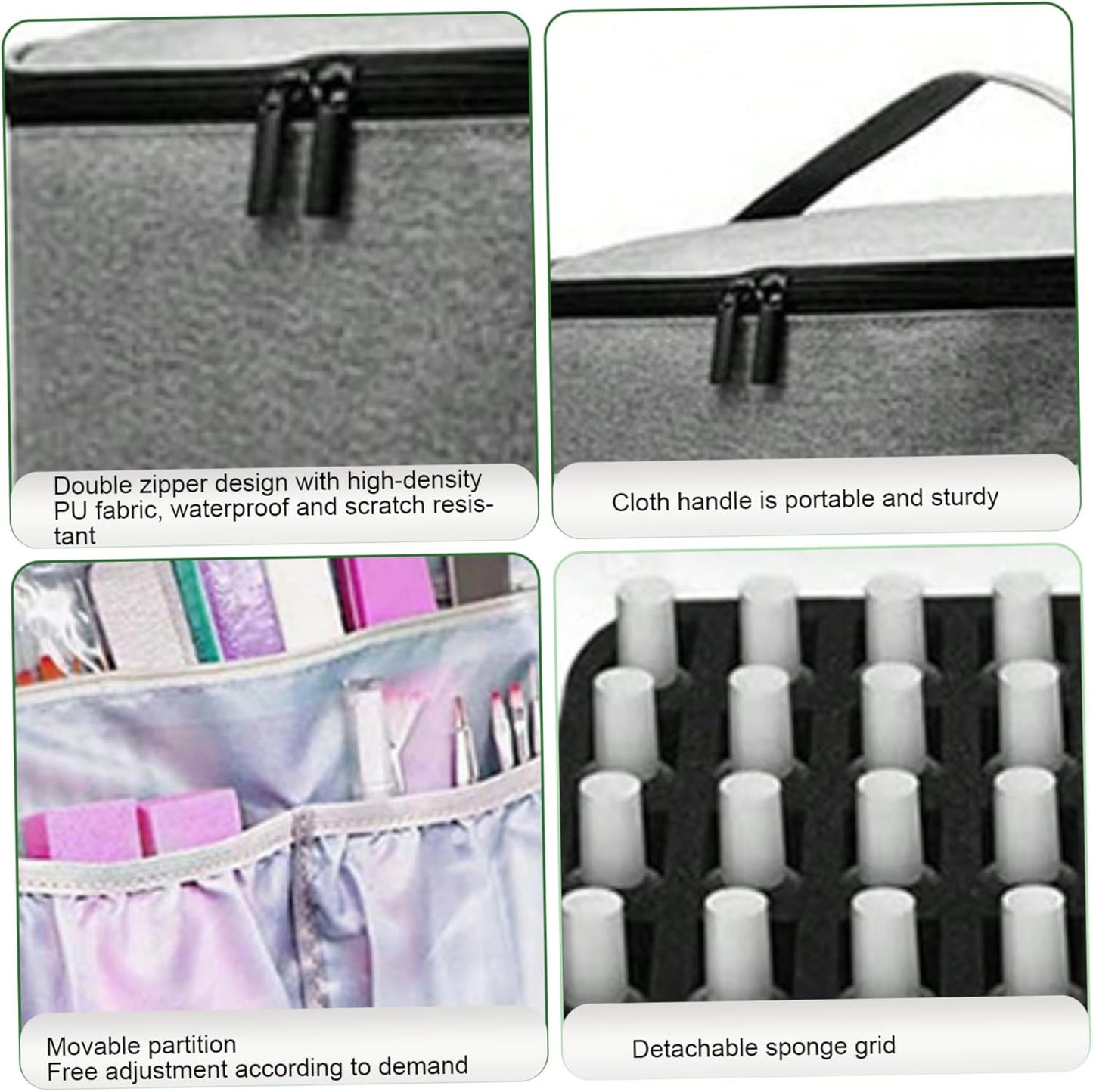 Large Capacity Grey Makeup Organizer Case - Cosmetic Storage Beauty Bag for Makeup Tools V1258-DP02-BOL-502