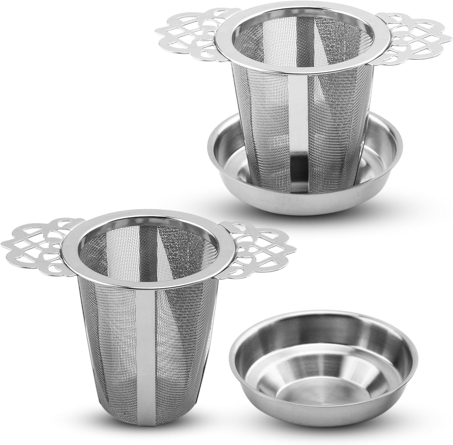 2 Pack Stainless Steel Tea Strainers for Loose Leaf Tea - Reusable Tea Filters V1258-DP02-BOL-504
