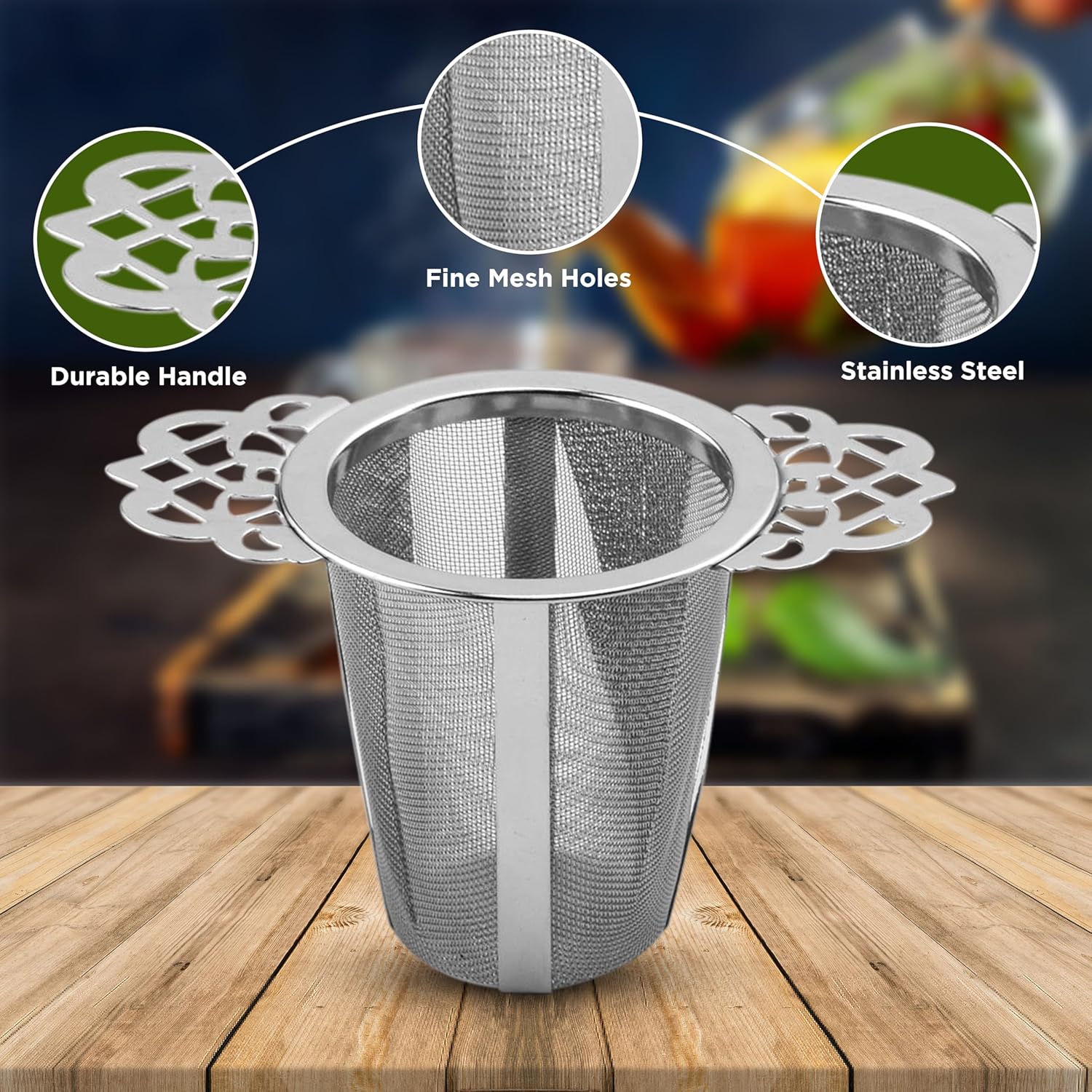 2 Pack Stainless Steel Tea Strainers for Loose Leaf Tea - Reusable Tea Filters V1258-DP02-BOL-504