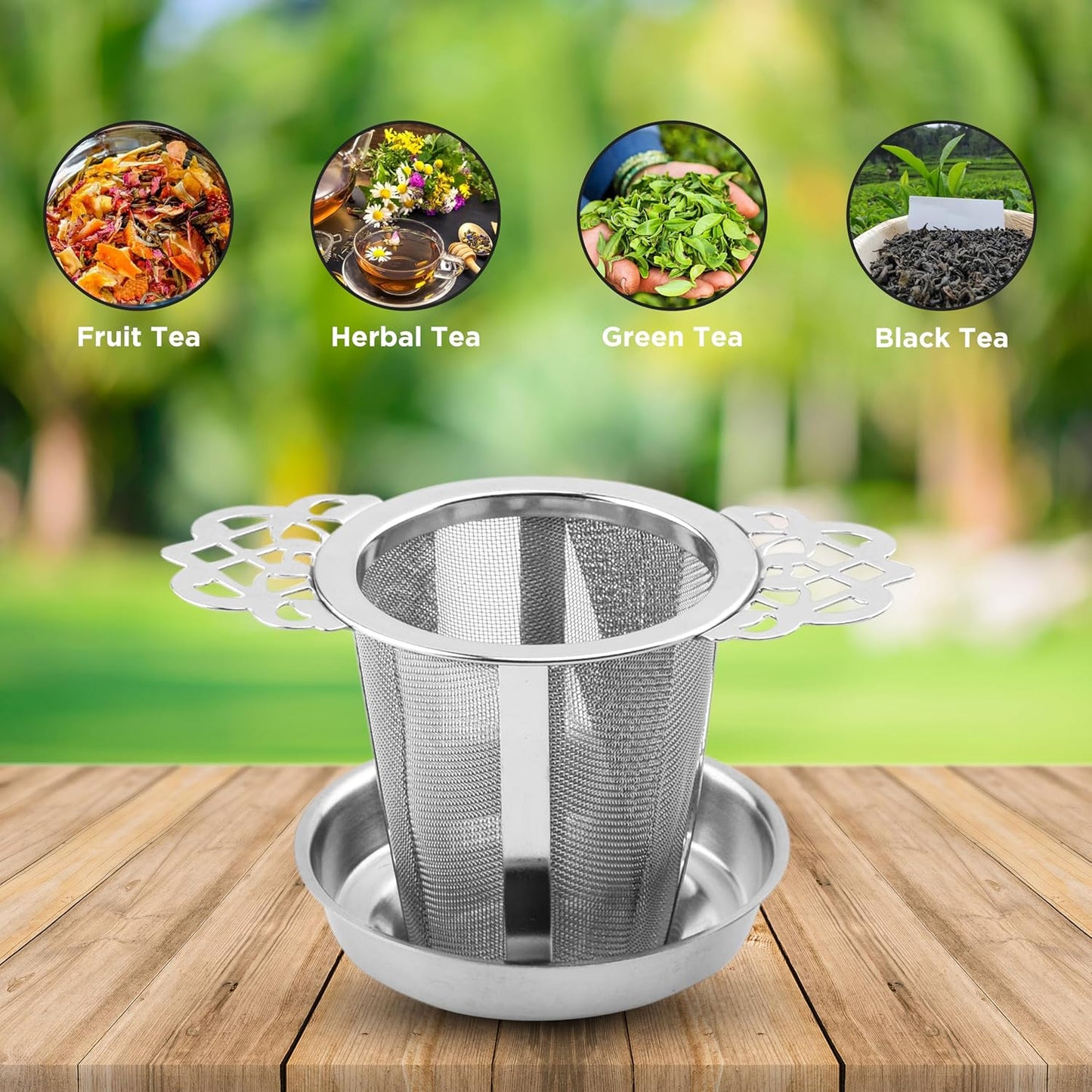 2 Pack Stainless Steel Tea Strainers for Loose Leaf Tea - Reusable Tea Filters V1258-DP02-BOL-504