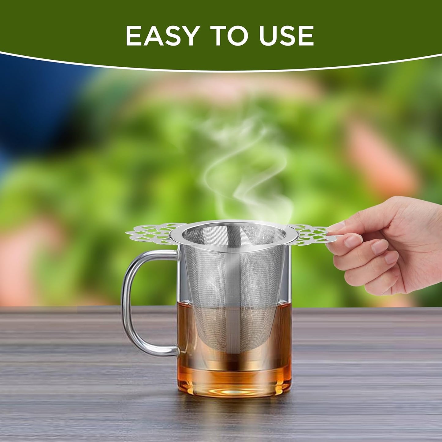 2 Pack Stainless Steel Tea Strainers for Loose Leaf Tea - Reusable Tea Filters V1258-DP02-BOL-504