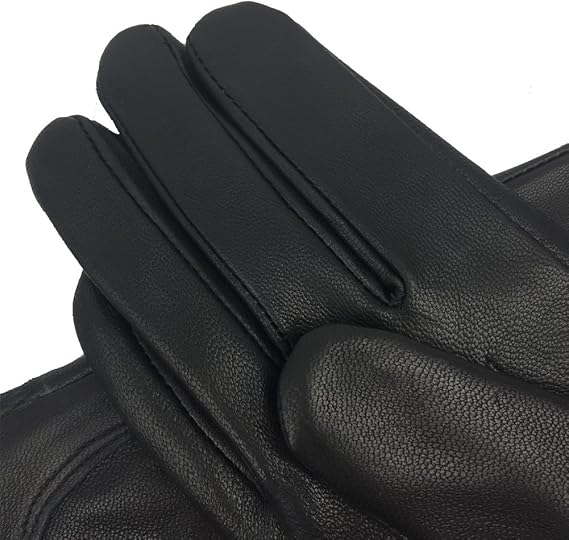 Winter Warm Fleece Lined Leather Gloves - Black - Size L - 1 Pair - Stylish Cold Weather Accessory V1258-DP02-BOL-512