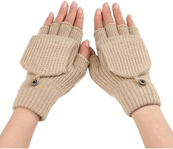 Women's Fingerless Gloves - 1 Pair - Warm Aprikot V1258-DP02-BOL-515