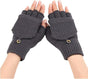 Women's Warm Fingerless Gloves - 1 Pair - Dark Grey V1258-DP02-BOL-517