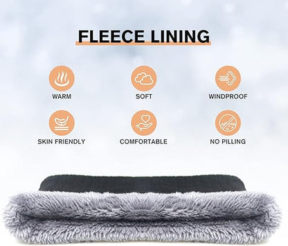Light Grey Fleece Scarf for Winter Sports Warmth and Comfort V1258-DP02-BOL-525