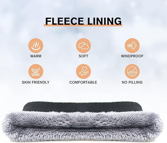Fleece Scarf Winter Sports Warmth Unisex White One Piece V1258-DP02-BOL-527