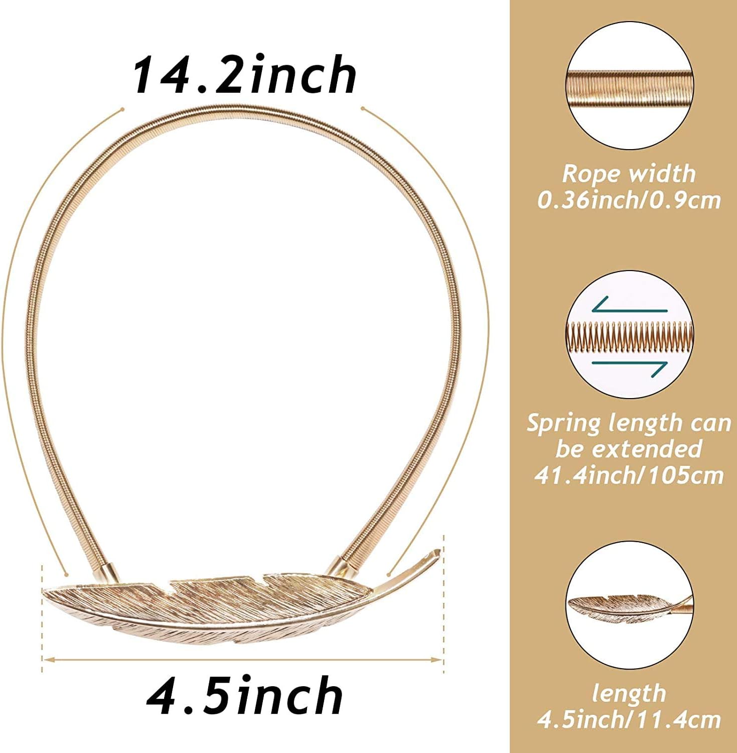 4 Pack Curtain Ties Gold Decorative Window Accessories for Hanging Curtains V1258-DP02-BOL-531