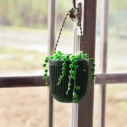 Ceramic Flower Pot - Indoor/Outdoor Use - Break Resistant - Black - 1 Piece - Wall-Mounted Planter V1258-DP02-BOL-532