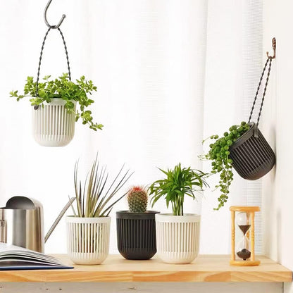 Ceramic Flower Pot - Indoor/Outdoor Use - Shatterproof - White - 1 Piece Wall-Mounted Planter V1258-DP02-BOL-533