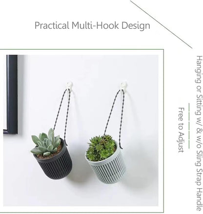 Ceramic Flower Pot - Indoor/Outdoor Use - Shatterproof - White - 1 Piece Wall-Mounted Planter V1258-DP02-BOL-533