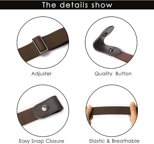 Men's Women's Elastic Belt Adjustable 1 Pair Stretch Waistband V1258-DP02-BOL-534