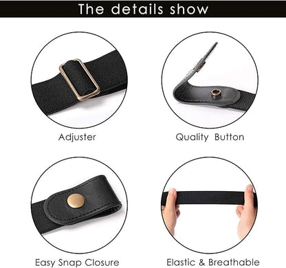 1 Pair Elastic Belts Adjustable Unisex Waist Belt for Men Women V1258-DP02-BOL-535