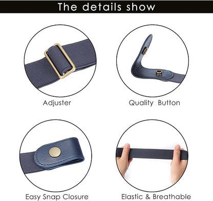 1 Pair Elastic Belts Adjustable Unisex Waist Belt for Men Women V1258-DP02-BOL-535