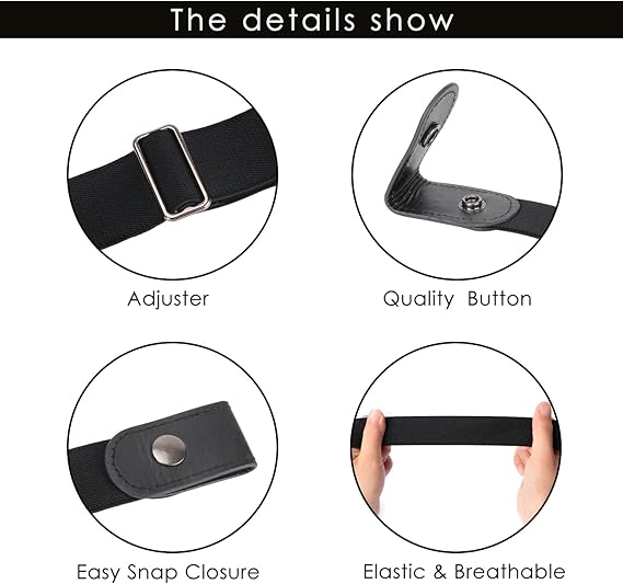 Men's Women's Elastic Belts Adjustable Stretch Belt 1 Pair V1258-DP02-BOL-536