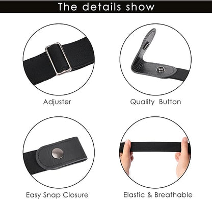 Men's Women's Elastic Belts Adjustable Stretch Belt 1 Pair V1258-DP02-BOL-536