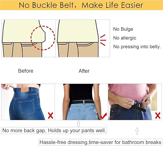 Men's Women's Elastic Belts Adjustable Stretch Belt 1 Pair V1258-DP02-BOL-536