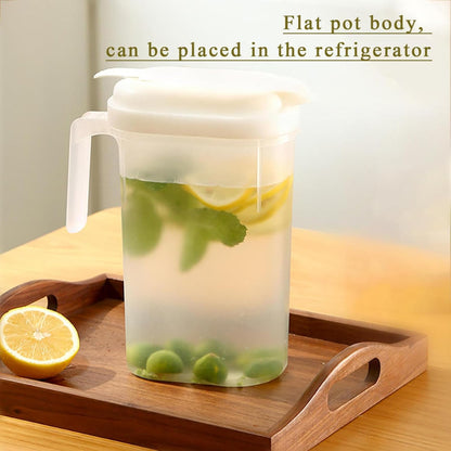 2400ml Transparent Plastic Water Jug with Lid - Large Capacity Beverage Container for Home Office Use V1258-DP02-BOL-538