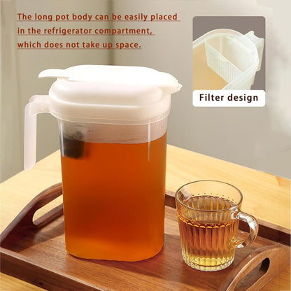 1800ml Transparent Plastic Water Jug with Lid - Large Capacity Drink Container V1258-DP02-BOL-539