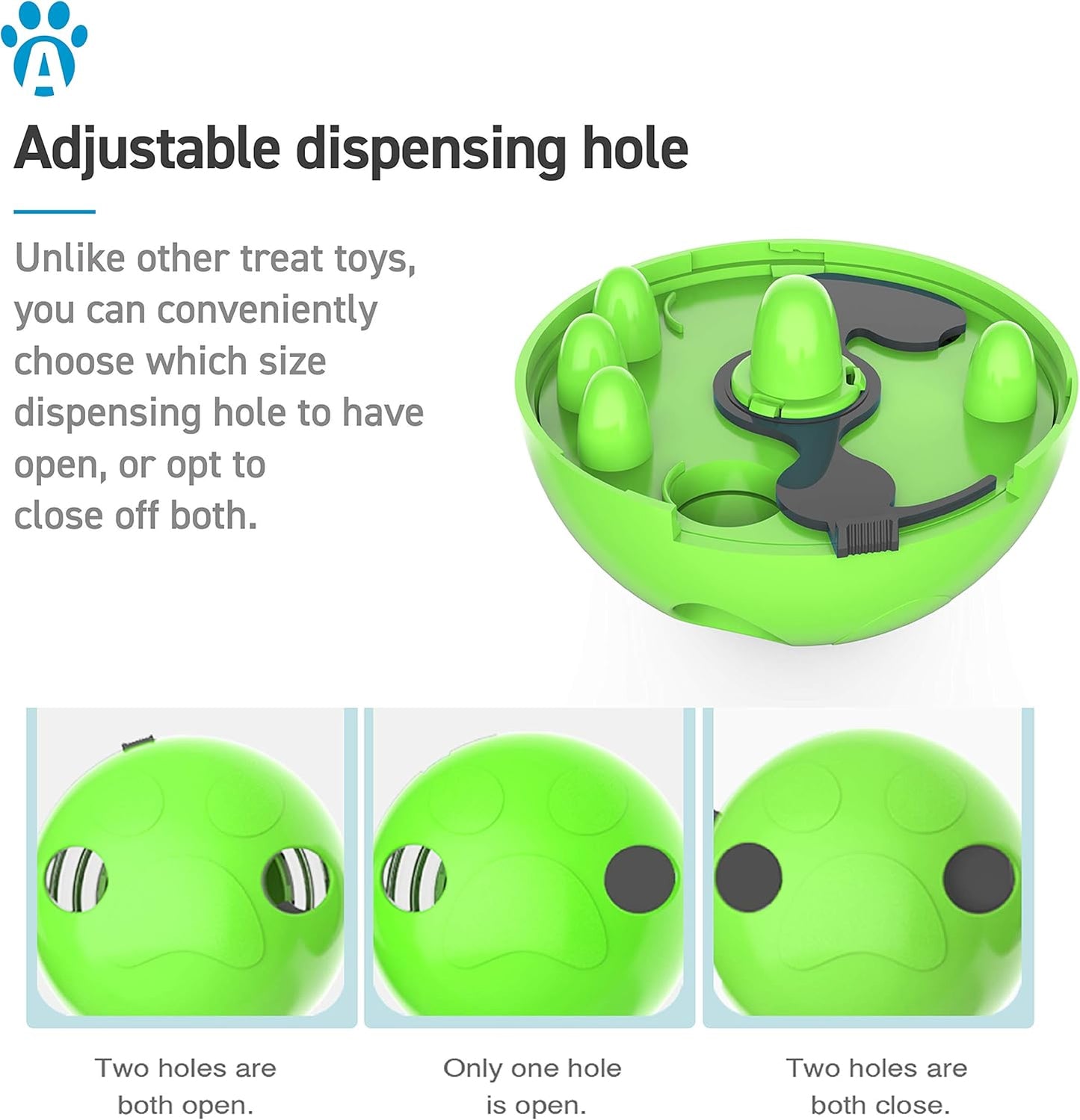 Green Interactive Dog Snack Ball Chew Toy Food Dispenser for Dogs V1258-DP02-BOL-544