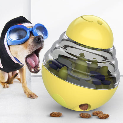Yellow Interactive Dog Toy Snack Ball Food Dispenser for Dogs 1 Piece V1258-DP02-BOL-547