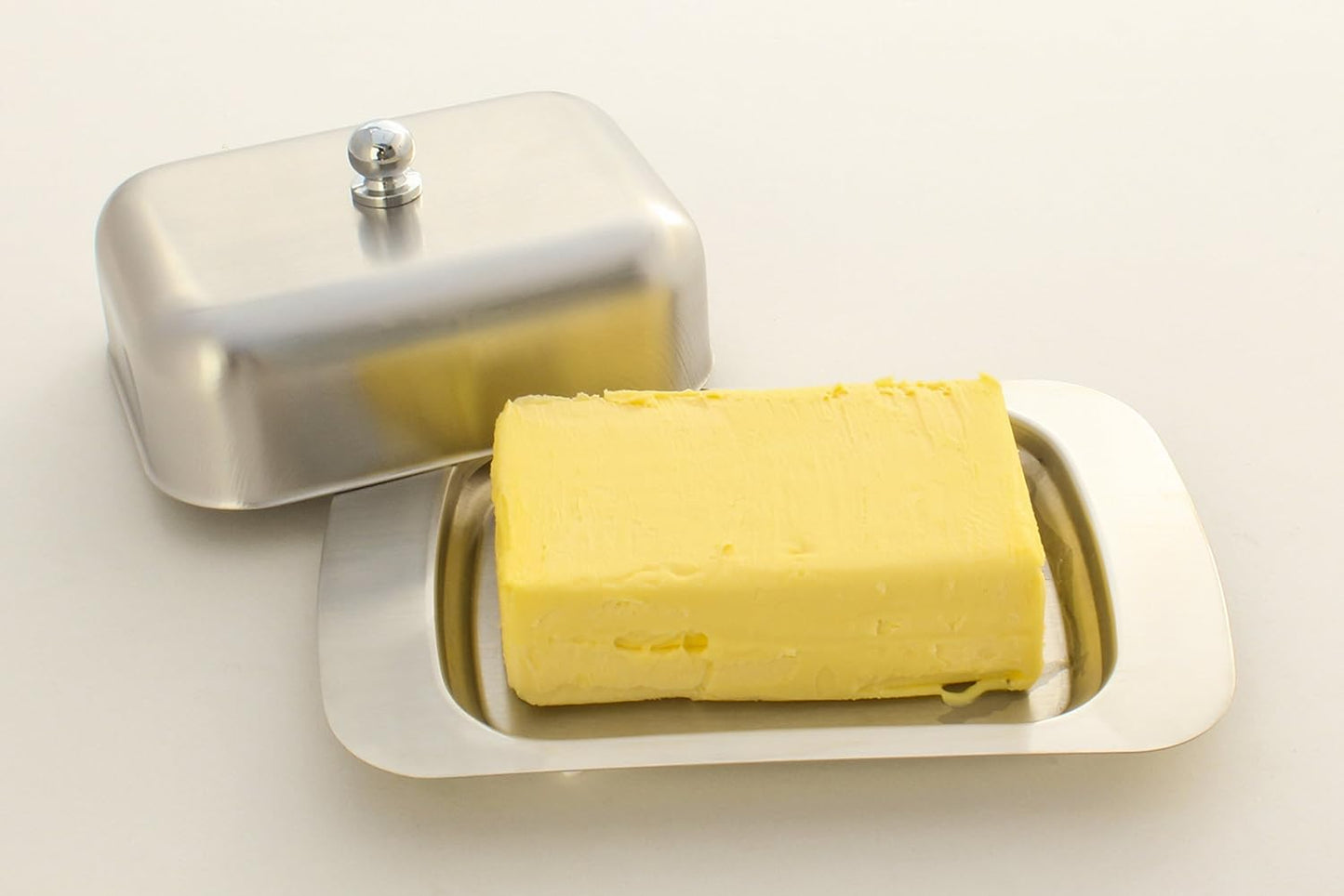 Stainless Steel Butter Dish with Lid 18.5x12.2x6cm Silver Butter Container for Kitchen Storage V1258-DP02-BOL-549