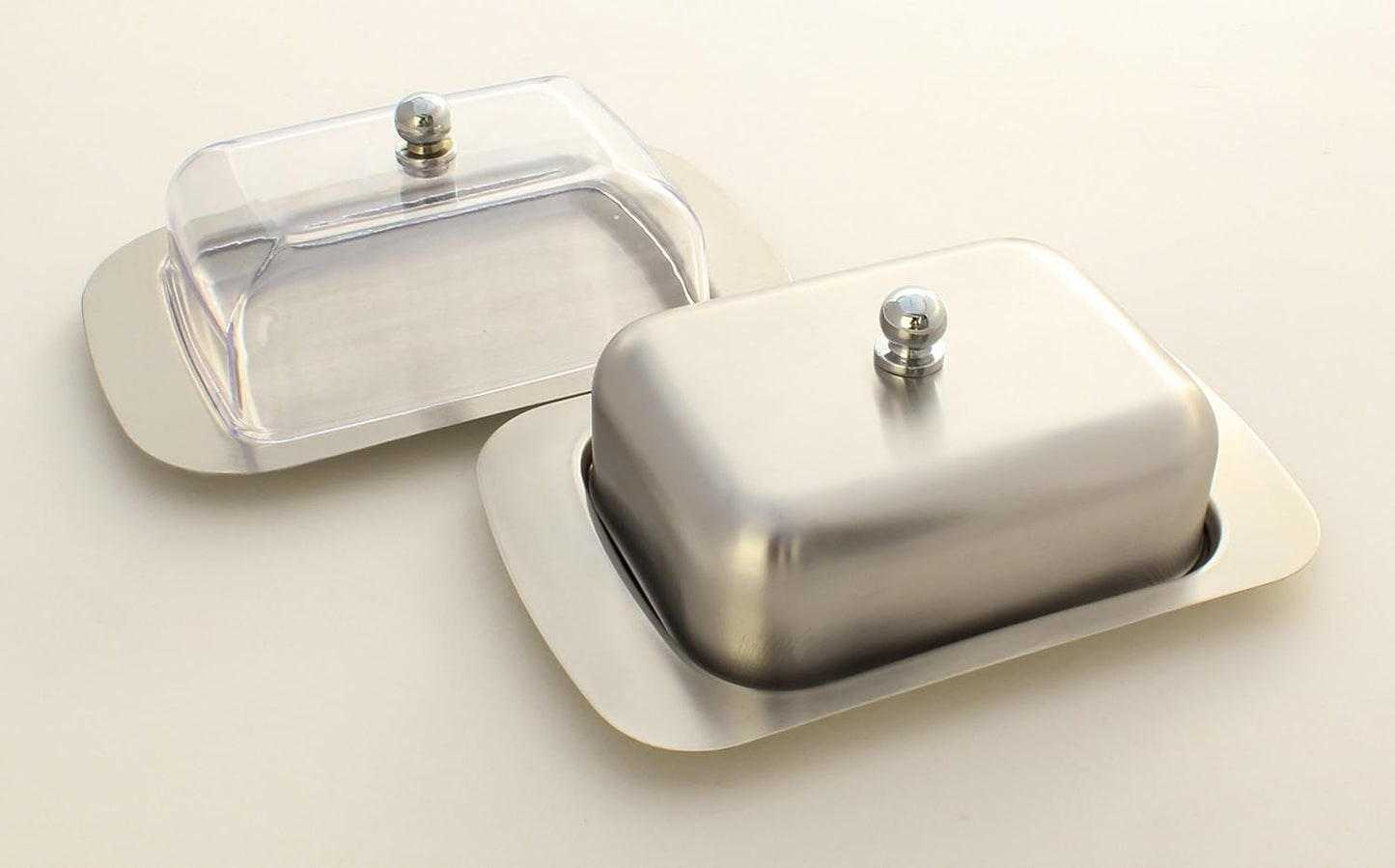 Stainless Steel Butter Dish with Lid 18.5x12.2x6cm Silver Butter Container for Kitchen Storage V1258-DP02-BOL-549