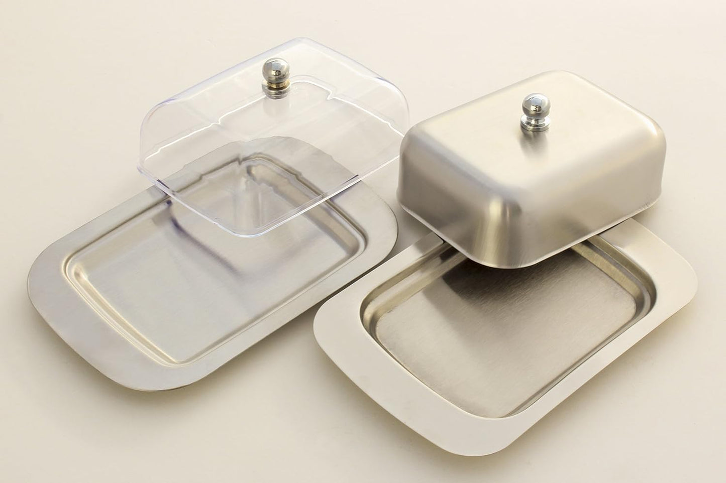 Stainless Steel Butter Dish with Lid 18.5x12.2x6cm Silver Butter Container for Kitchen Storage V1258-DP02-BOL-549